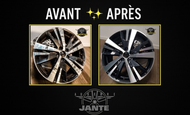 Avant / Après des prestations réalisées au sein de notre atelier de réparation de jante alu, Auxerre, Auto-Store 89