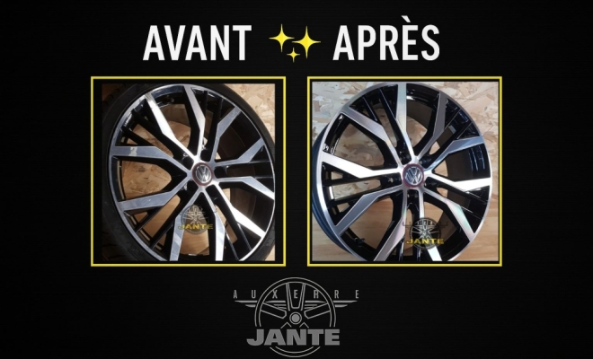 Avant / Après des prestations réalisées au sein de notre atelier de réparation de jante alu, Auxerre, Auto-Store 89