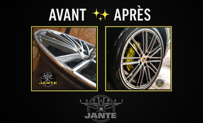Avant / Après des prestations réalisées au sein de notre atelier de réparation de jante alu, Auxerre, Auto-Store 89
