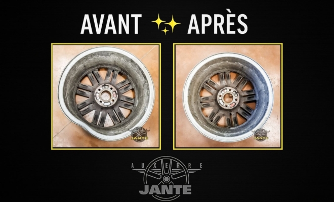 Avant / Après des prestations réalisées au sein de notre atelier de réparation de jante alu, Auxerre, Auto-Store 89