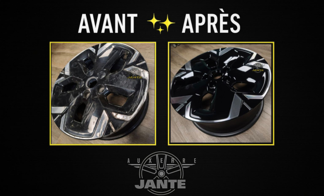 Avant / Après des prestations réalisées au sein de notre atelier de réparation de jante alu, Auxerre, Auto-Store 89