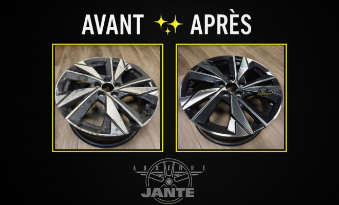 Avant / Après des prestations réalisées au sein de notre atelier de réparation de jante alu, Auxerre, Auto-Store 89